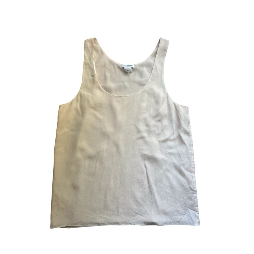 Club Monaco Silk Charmeuse Scoop Neck Peach Pullover Sleeveless Luxe Top Size XS